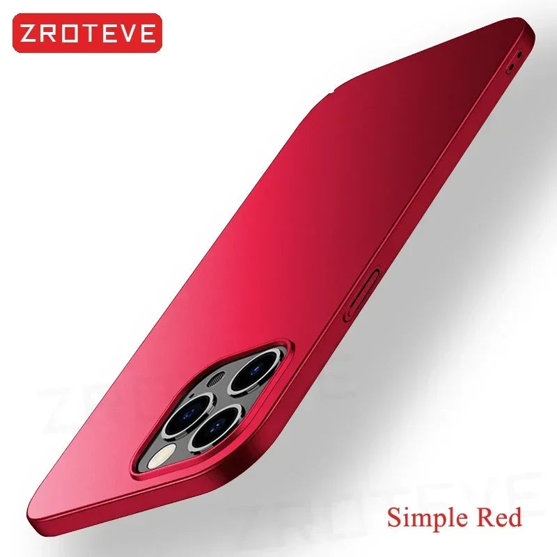 For iPhone 16 15 14 13 12 Pro Max Case ZROTEVE Slim Matte Hard PC Cover