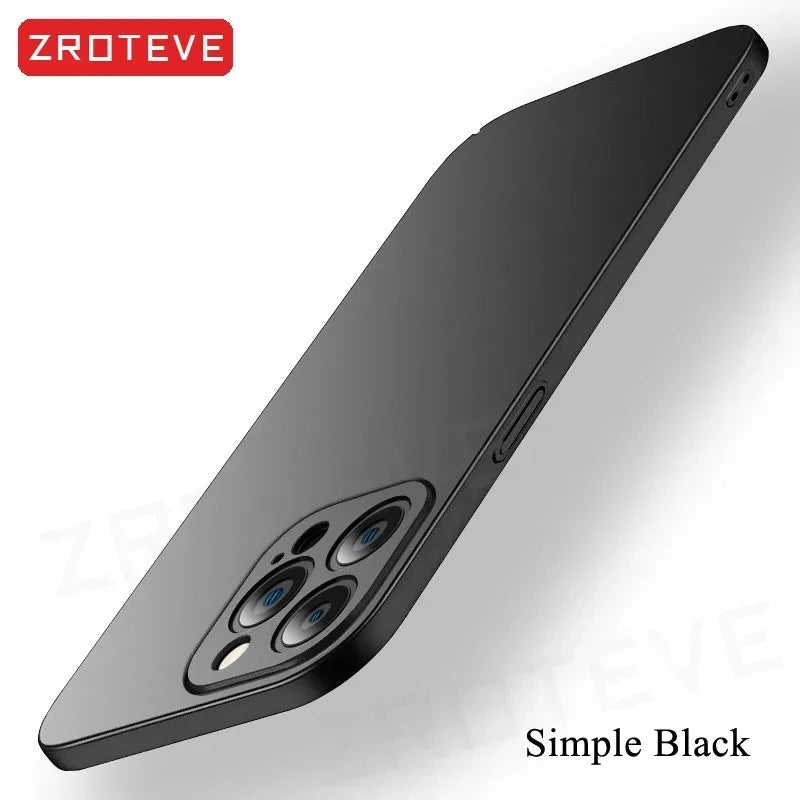 For iPhone 16 15 14 13 12 Pro Max Case ZROTEVE Slim Matte Hard PC Cover