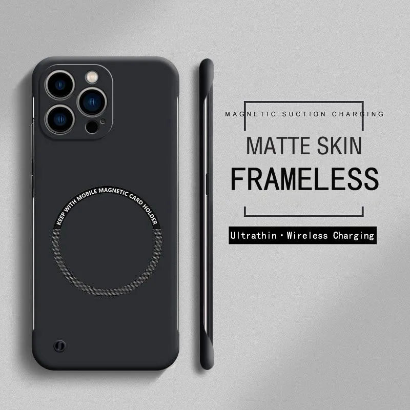 Ultra Thin Hard PC Magnetic Frameless Phone Case For iPhone