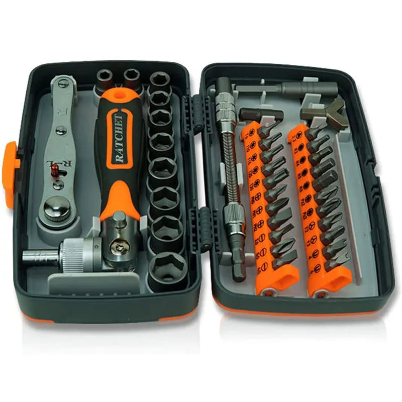 Labor-Saving Ratchet Screwdriver Set Household Combination Toolbox