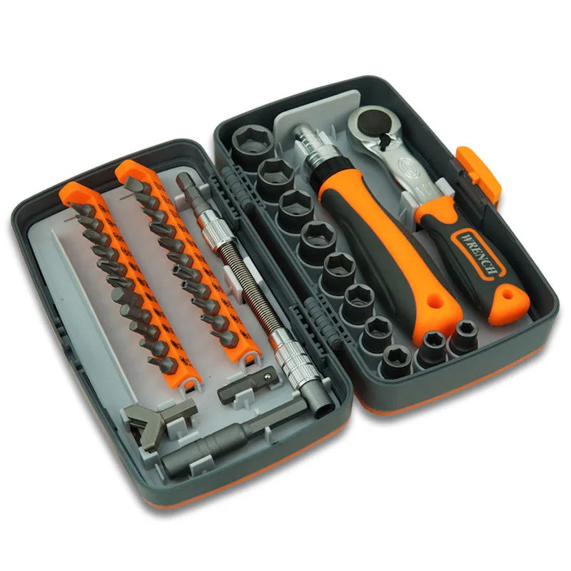 Labor-Saving Ratchet Screwdriver Set Household Combination Toolbox