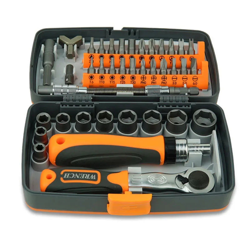 Labor-Saving Ratchet Screwdriver Set Household Combination Toolbox