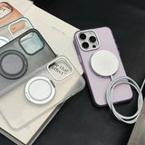 360° Rotatable Metal Stand Magnetic Matte Phone Case For iPhone