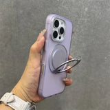 360° Rotatable Metal Stand Magnetic Matte Phone Case For iPhone