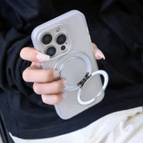 360° Rotatable Metal Stand Magnetic Matte Phone Case For iPhone