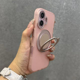 360° Rotatable Metal Stand Magnetic Matte Phone Case For iPhone