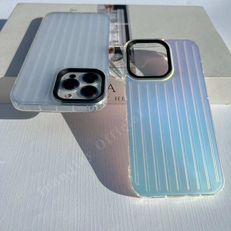 Hard 3D Stripe Laser Case For iPhone