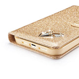 Wallet Glitter Clamshell High-end Case For iPhone