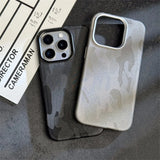 Camouflage Leather Magnetic Wireless charging Case for iPhone