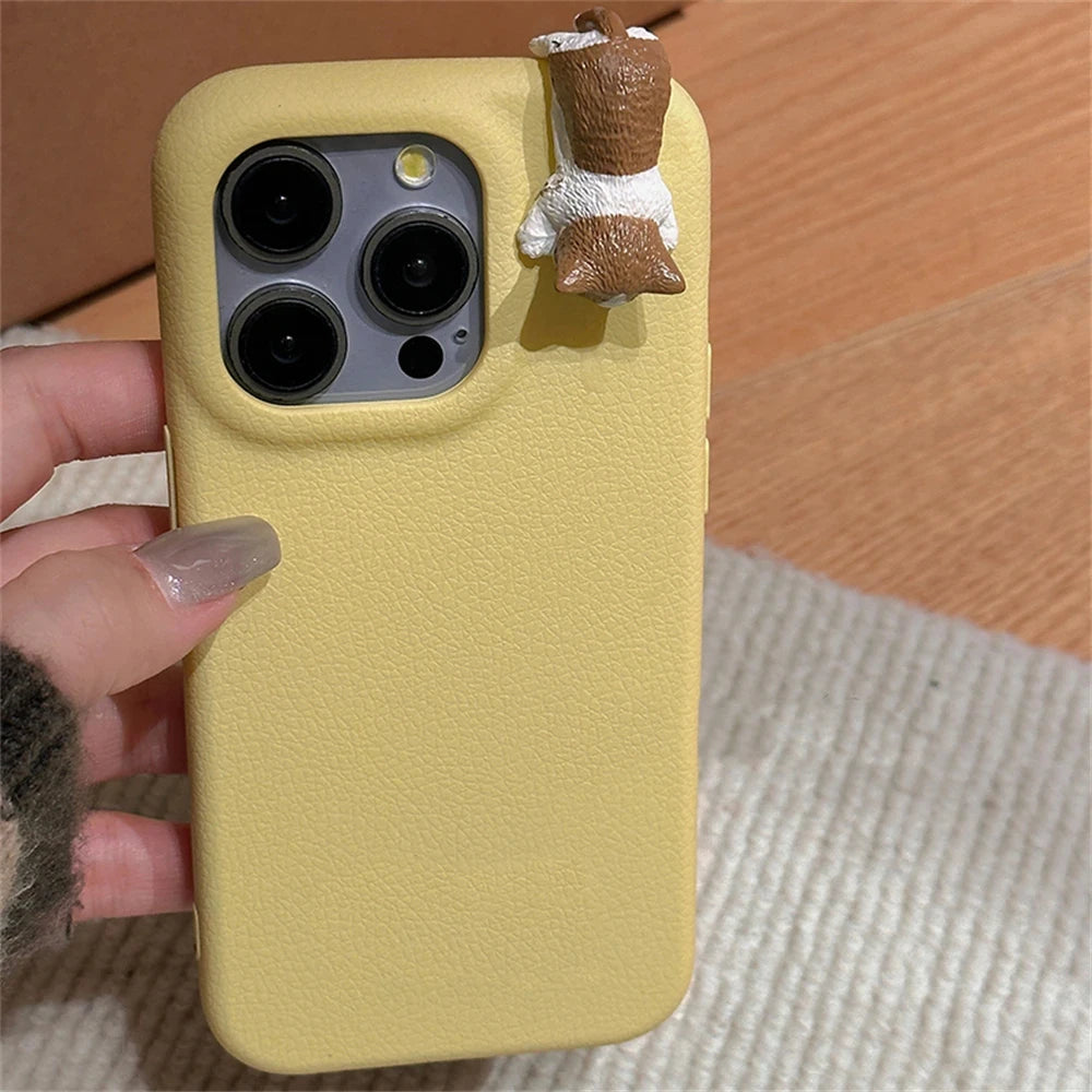 Cute 3D Cat Leather Soft Case For iPhone