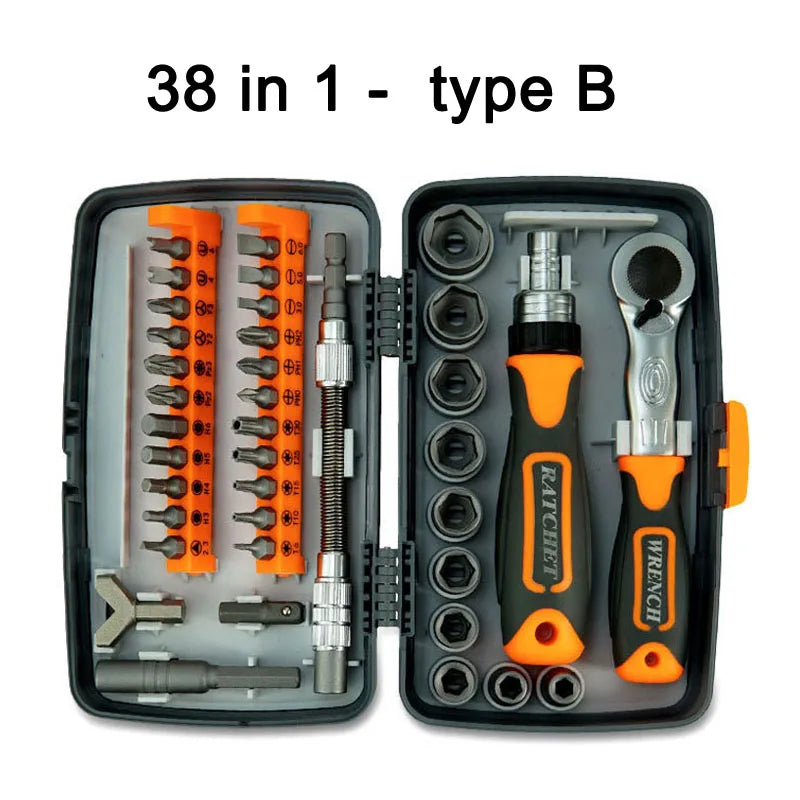 Labor-Saving Ratchet Screwdriver Set Household Combination Toolbox