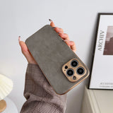 Electroplated Leather Phone Case For iPhone