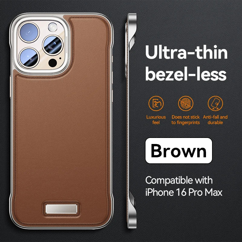 Leather Frameless Thin Case For iPhone