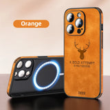 Magnetic Square Leather Shockproof deer Case For iPhone