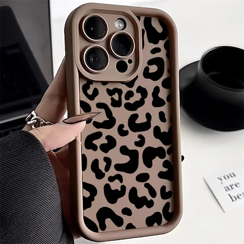 Leopard Print Silicone Phone Case For iPhone