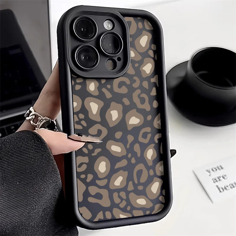 Leopard Print Silicone Phone Case For iPhone