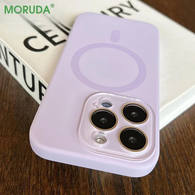 Liquid Silicone Skin Case Magnetic Wireless Charge for iPhone