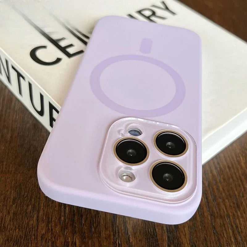 Liquid Silicone Skin Case Magnetic Wireless Charge for iPhone