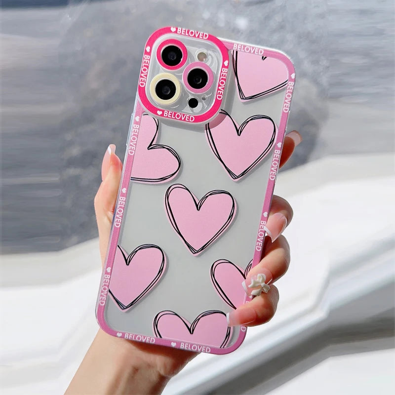 Love Heart Clear Case For Samsung