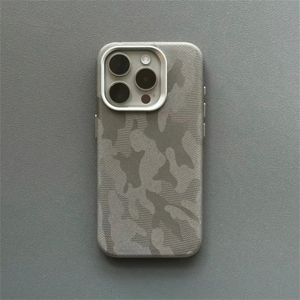 Luxury Camouflage Leather Magnetic Case For iPhone