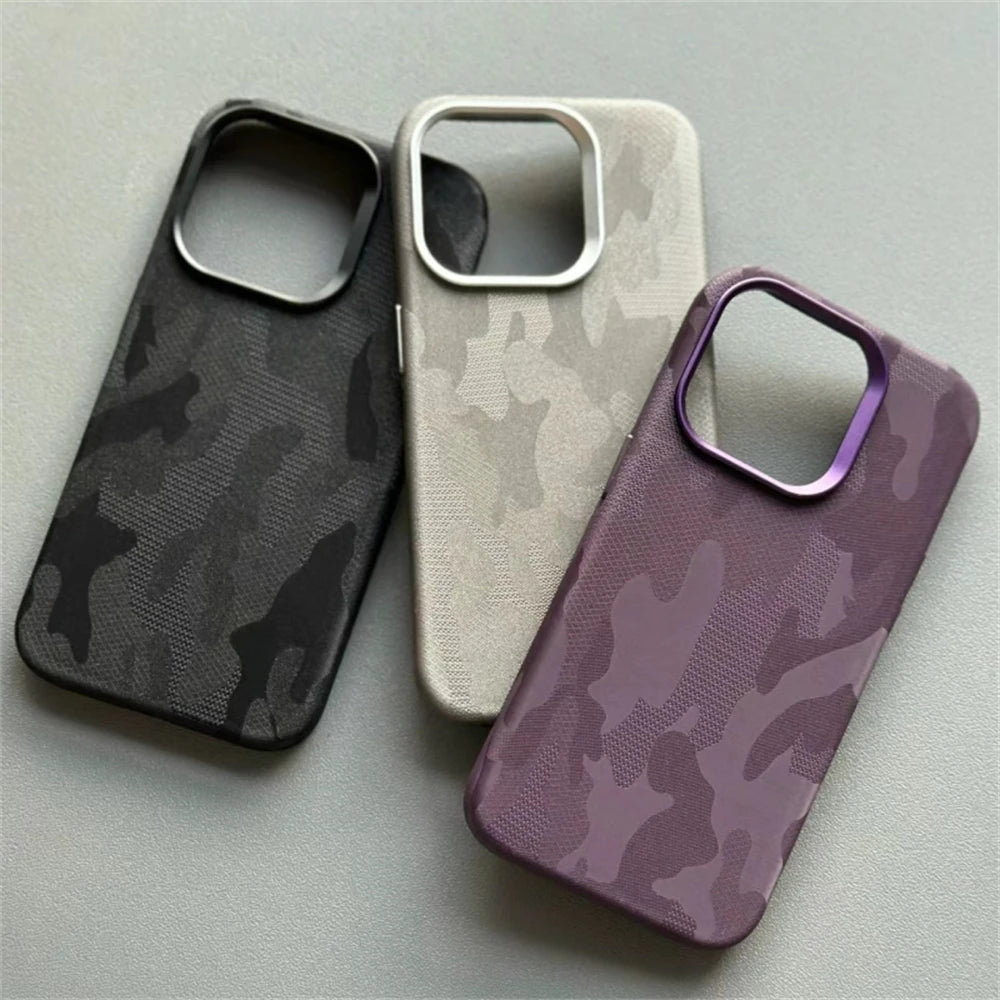 Luxury Camouflage Leather Magnetic Case For iPhone