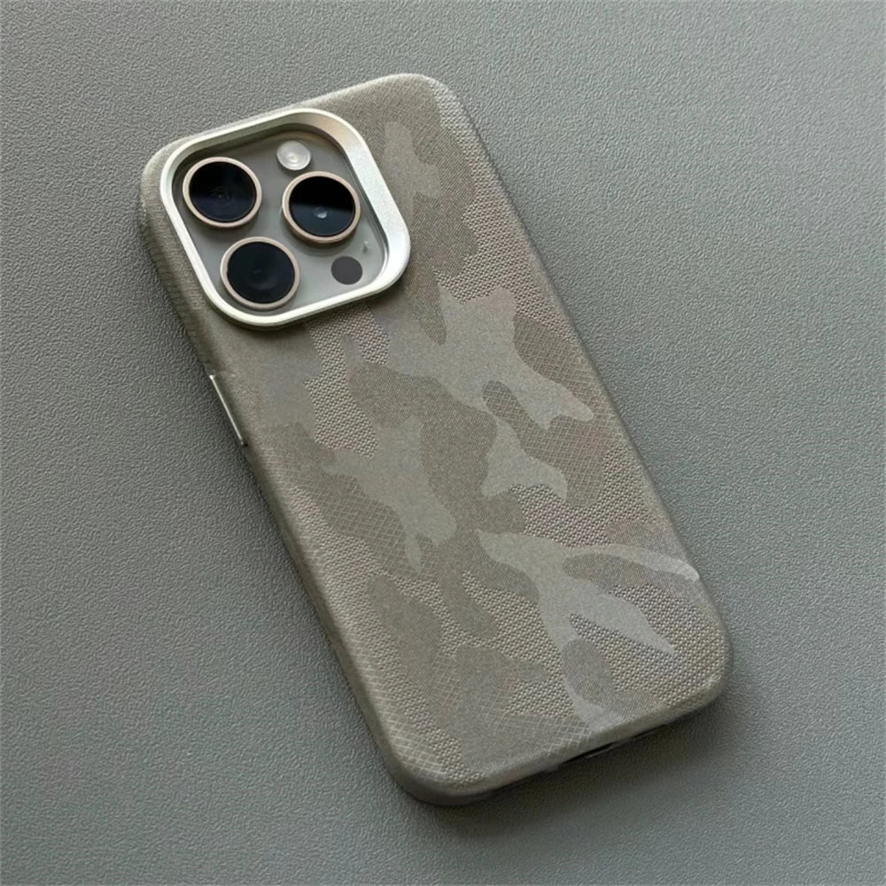 Luxury Camouflage Leather Magnetic Case For iPhone