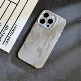 Luxury Camouflage Leather Magnetic Case For iPhone