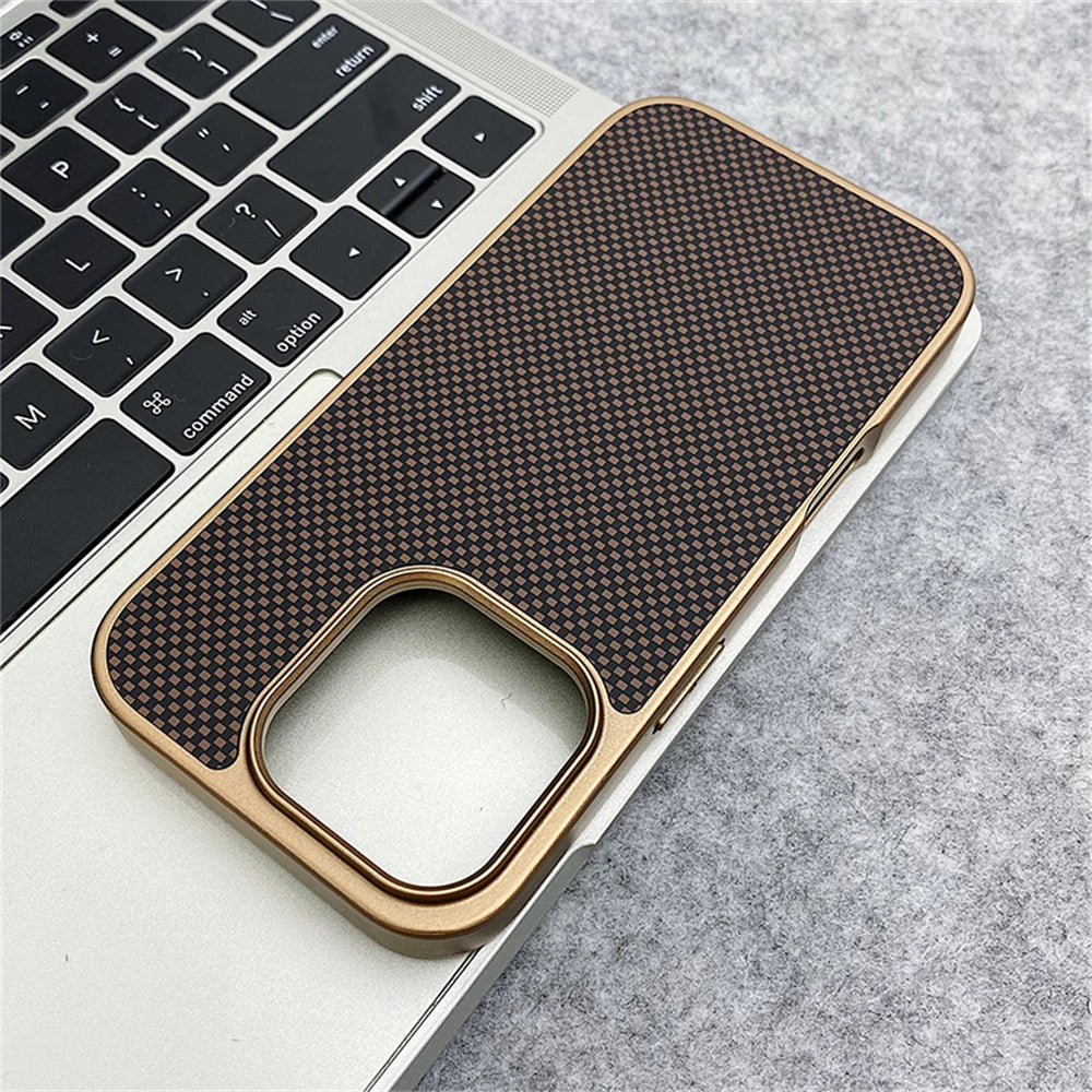 Luxury Carbon Fiber Pattern Simple Matte Case For iPhone