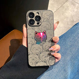 Luxury Cartoon Cats Laser Case for iPhone