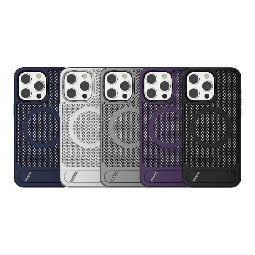 Luxury Cooling Stand Magnetic Phone Case For iPhone