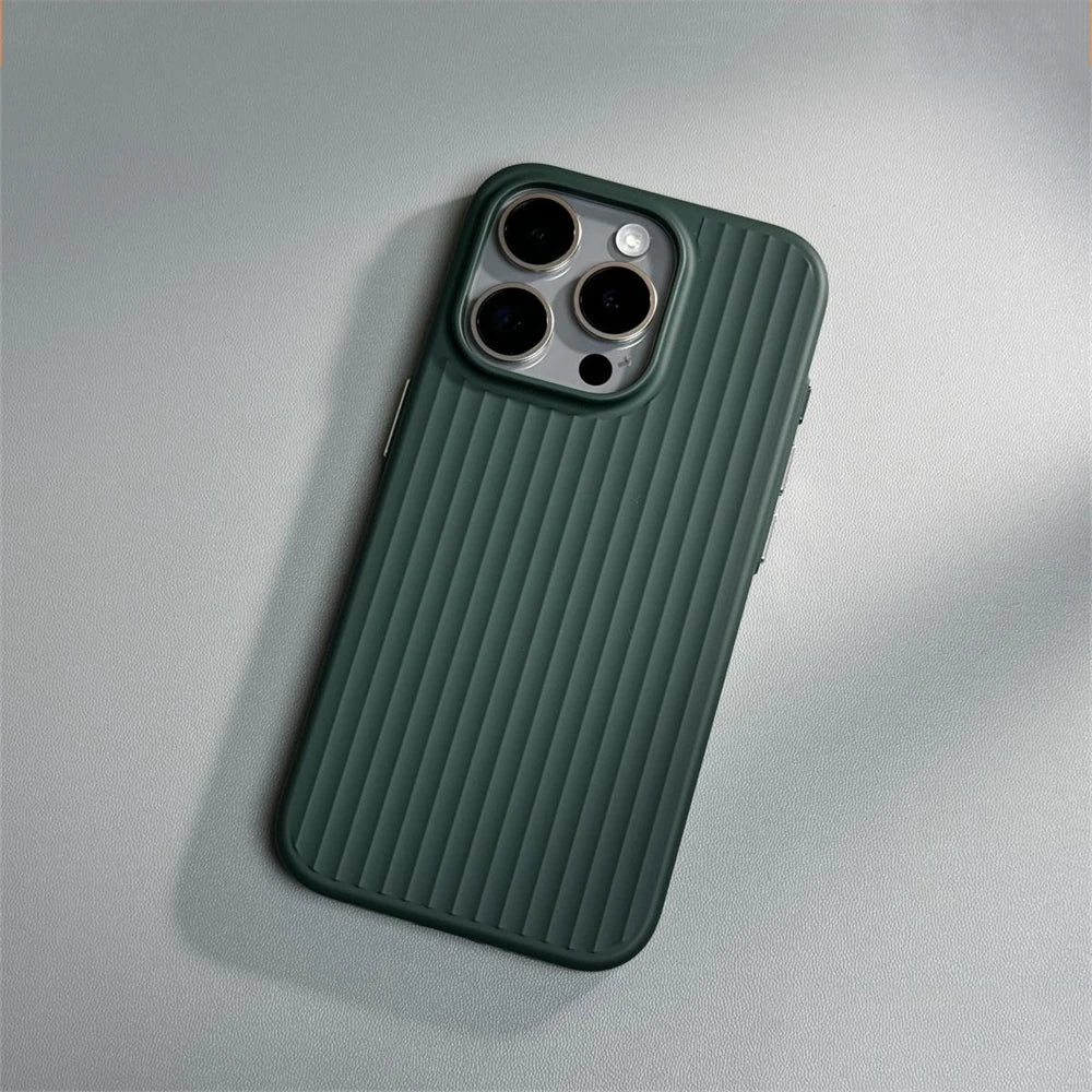 Luxury Corrugated Pattern Matte Hard PC Case For iPhone