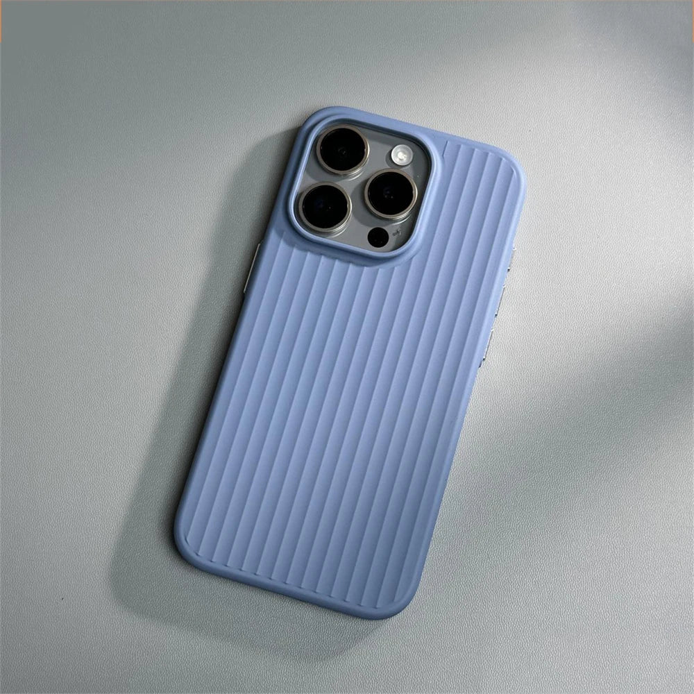 Luxury Corrugated Pattern Matte Hard PC Case For iPhone