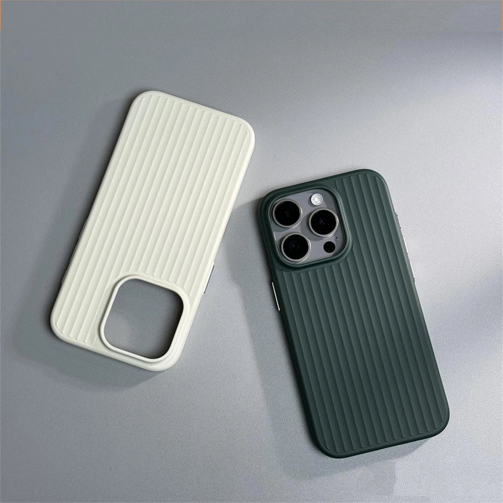 Luxury Corrugated Pattern Matte Hard PC Case For iPhone