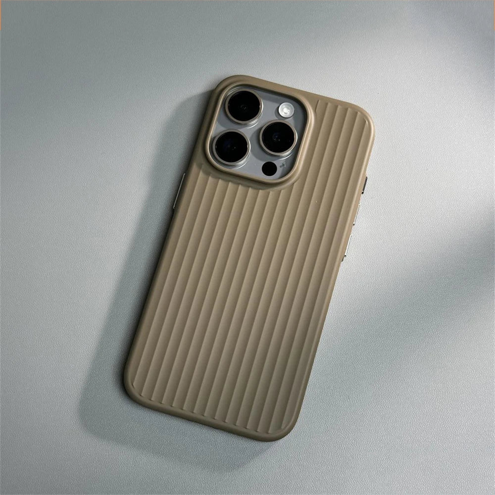 Luxury Corrugated Pattern Matte Hard PC Case For iPhone