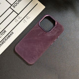 Luxury Magnetic Fiber Leather Case For iPhone