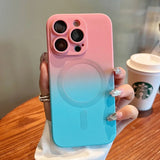 For Magnetic Gradient Silicone Shockproof Case for iPhone