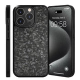 Luxury Gloss Real Carbon Fiber Armor Shockproof Wireless Charge Forged fiber Cover for iPhone