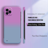 Luxury Hard PC Gradient Color Frameless Phone Case For iPhone