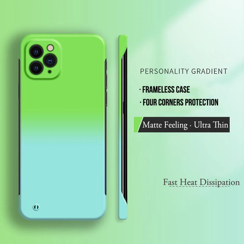 Luxury Hard PC Gradient Color Frameless Phone Case For iPhone