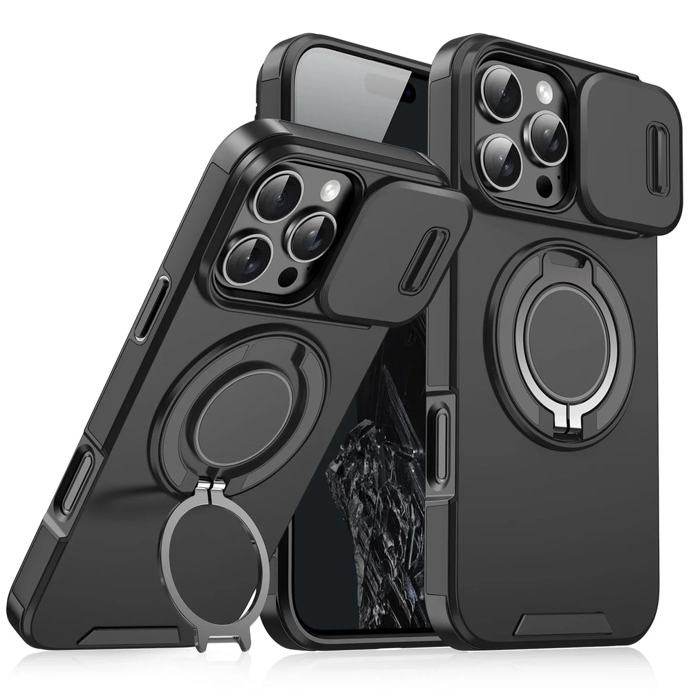 Luxury Heavy-Duty Rugged Armor Magnetic Bracket Case For iPhone