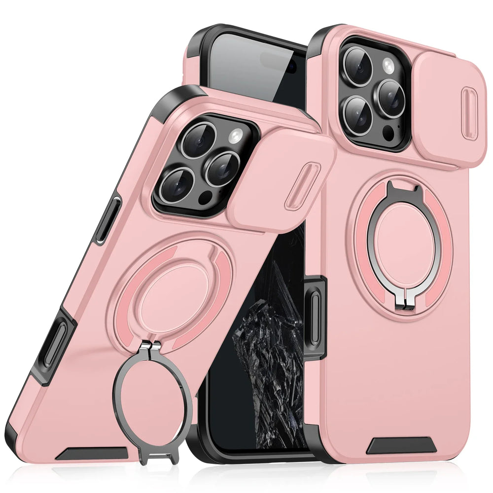 Luxury Heavy-Duty Rugged Armor Magnetic Bracket Case For iPhone