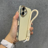 Luxury Knitting Grain With lanyard Phone Case For iPhone