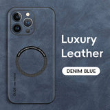 Luxury Leather Car Magnetic Holder Phone Case for iPhone