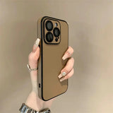 Leather Soft Silicone Matte Colorful Case for iPhone