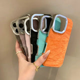 Luxury Flannel Leather Silicone Phone Case For iPhone