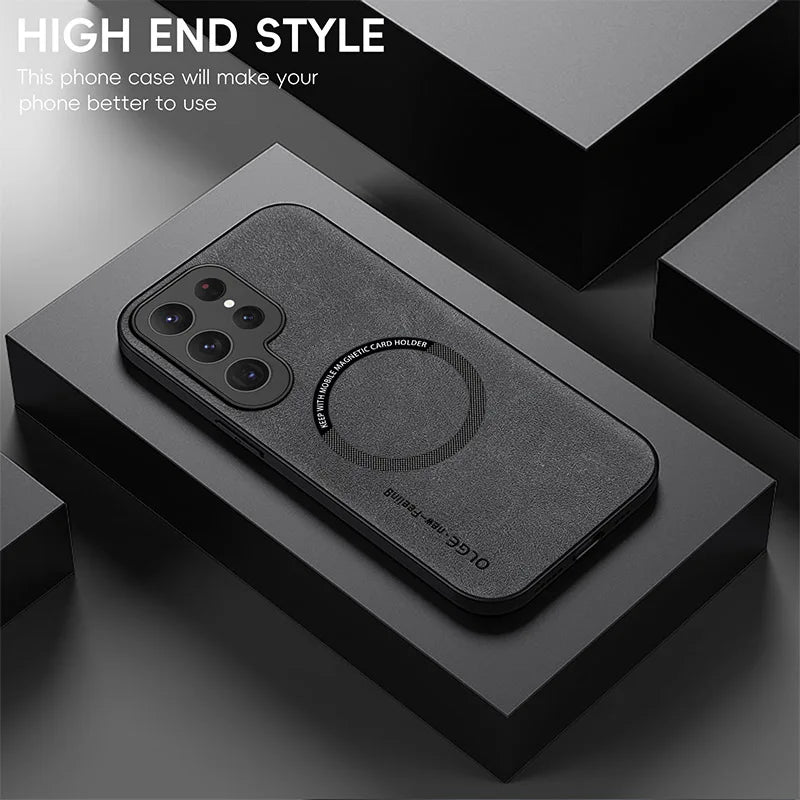 Luxury Leather Magnetic Case for Samsung