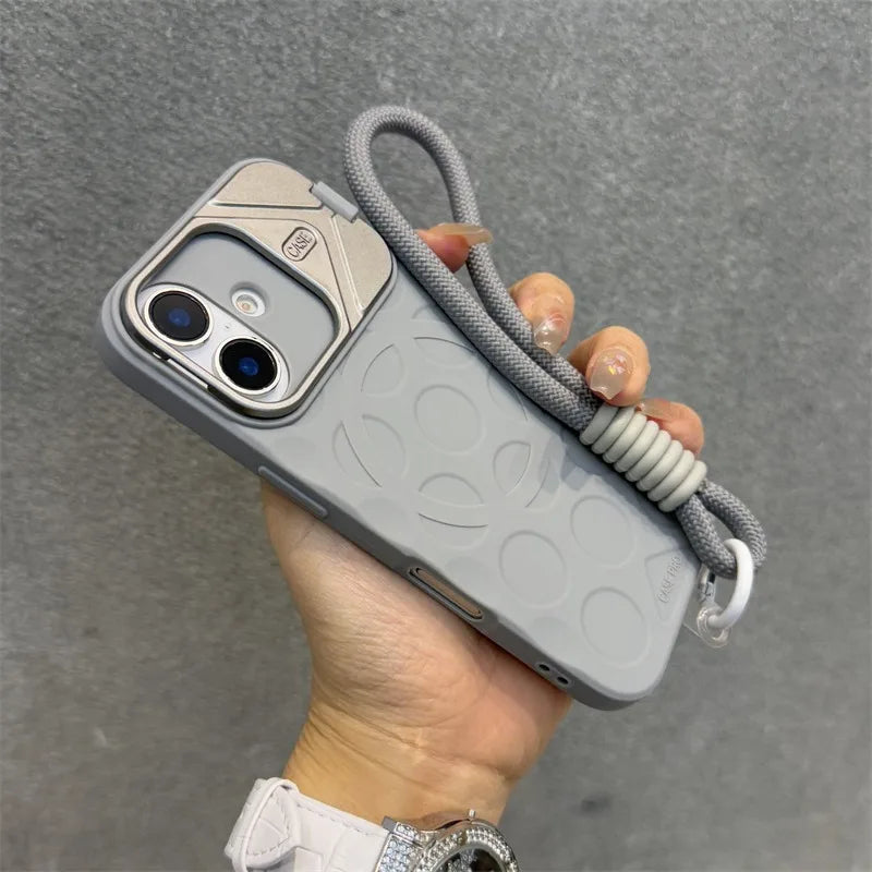 Luxury Lens Holder Lanyard Magnetic Case for iPhone