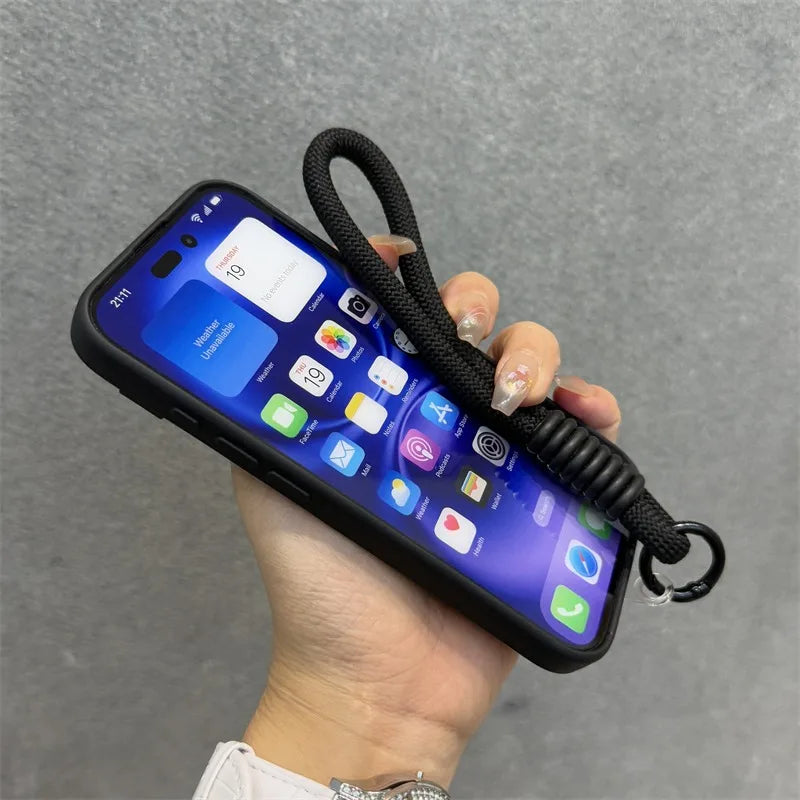 Luxury Lens Holder Lanyard Magnetic Case for iPhone