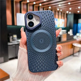 Luxury Matte Hollow Magnetic Radiating Case for iPhone