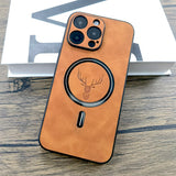 Luxury PU Leather Magnetic Wireless Charge Case For iPhone